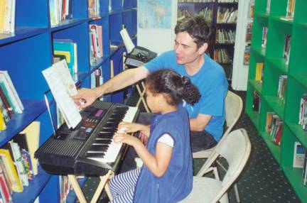 music teacher and kid